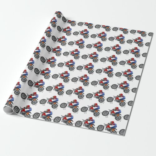 Motocross Dirt Bike Birthday Party Wrapping Paper