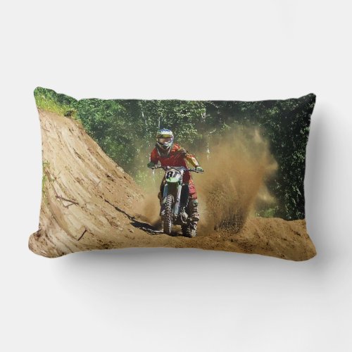 Motocross Dirt_Bike Champion Race Lumbar Pillow