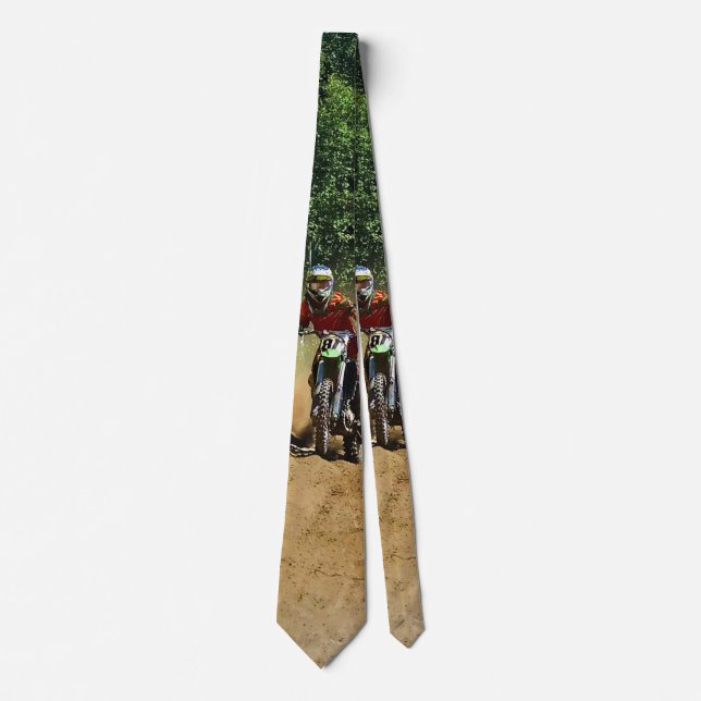 Motocross Dirt-Bike Champion Race Neck Tie (Front)