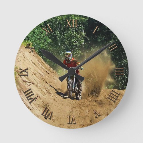 Motocross Dirt_Bike Champion Race Round Clock