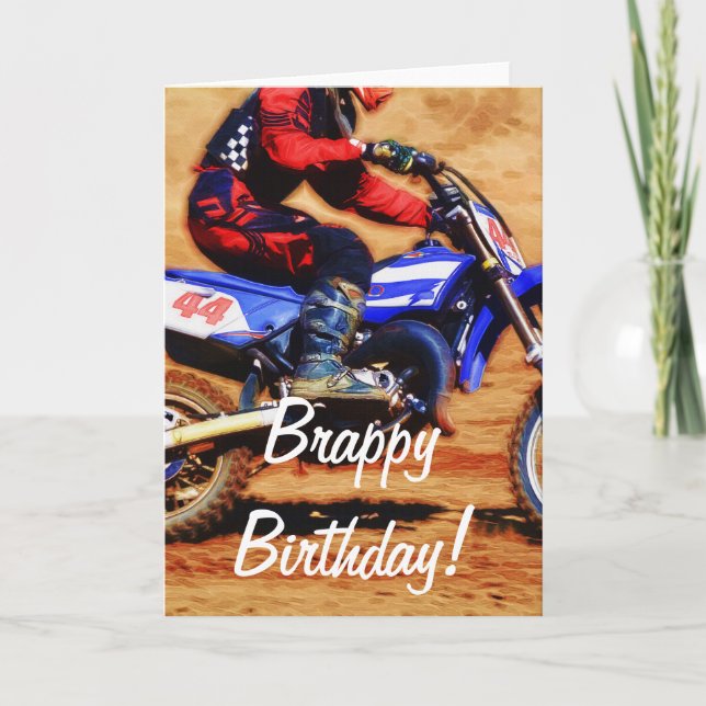 Motocross Dirt-Bike Champion Racer 4 Card (Front)