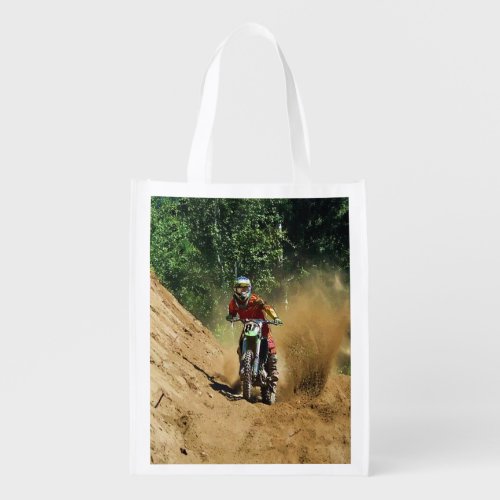Motocross Dirt_Bike Champion Racer Reusable Grocery Bag
