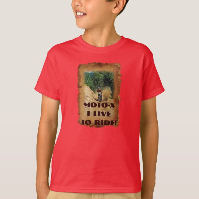 Motocross Dirt-Bike Champion Rider T-Shirt (Front)