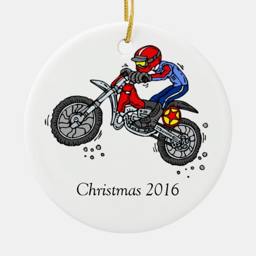 Motocross Dirt Bike Christmas Ornament