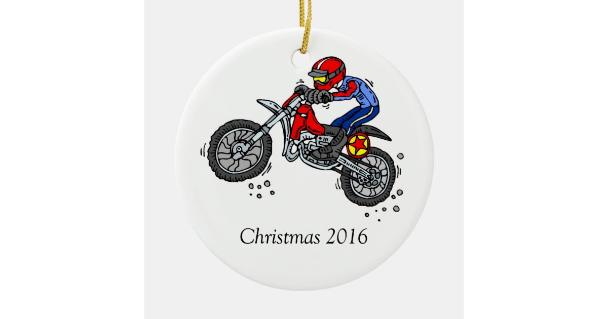 Motocross Dirt Bike Christmas Ornament | Zazzle