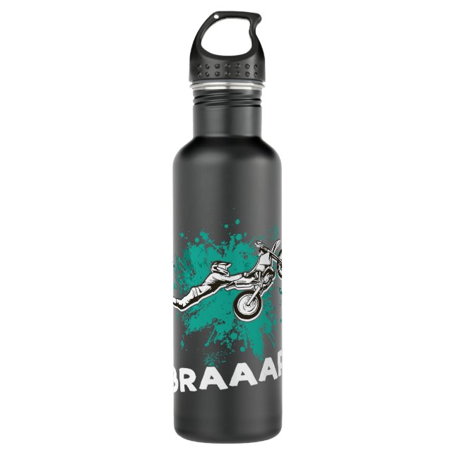 Motocross Dirt bike Dirtbike MX Motocross Dirt bik Stainless Steel Water Bottle (Front)