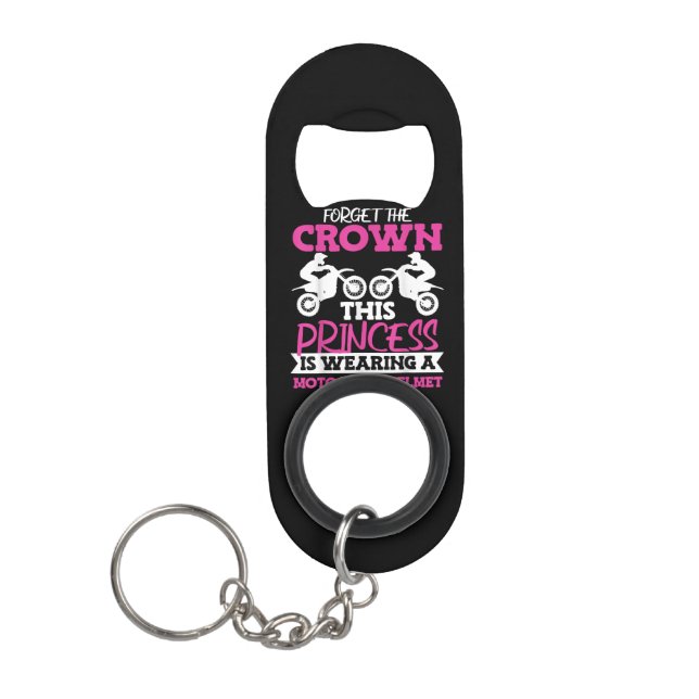 Motocross Dirt Bike Girl Keychain Bottle Opener (Front)