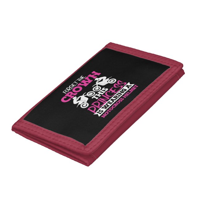 Motocross Dirt Bike Girl Trifold Wallet (Bottom)