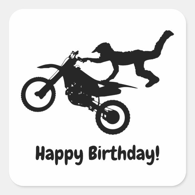 Motocross Dirt Bike Square Sticker (Front)