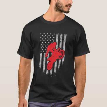 Motocross Dirt Bike USA American Flag T-Shirt Motocross Dirt Bike USA American Flag T-Shirt