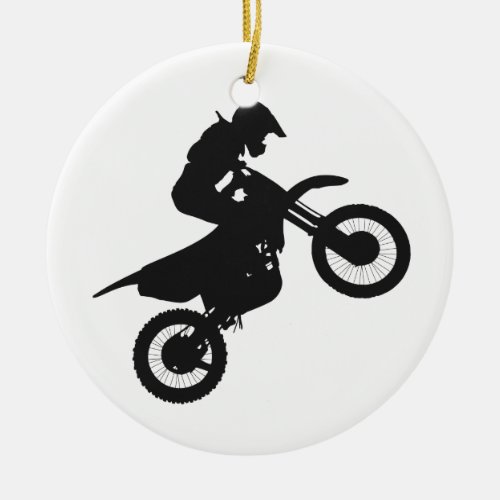 Motocross driver _ Choose background color Ceramic Ornament