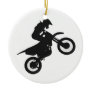 Motocross driver - Choose background color Ceramic Ornament