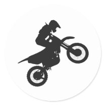 Motocross driver - Choose background color Classic Round Sticker