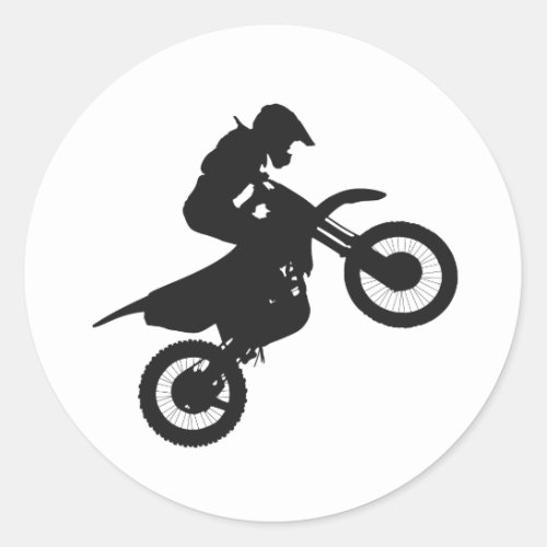 Motocross driver _ Choose background color Classic Round Sticker