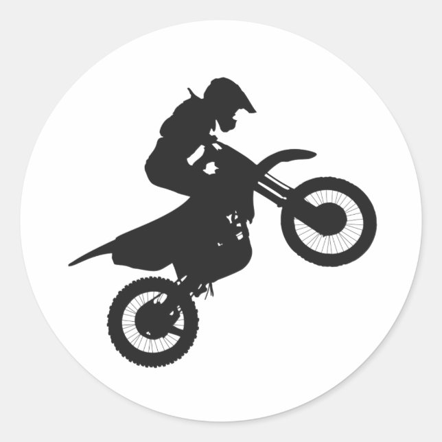 Motocross driver - Choose background color Classic Round Sticker (Front)