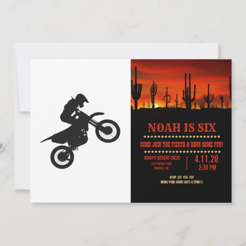Motocross driver _ Choose background color Invitation