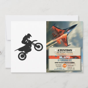 Motocross driver - Choose background color Invitation