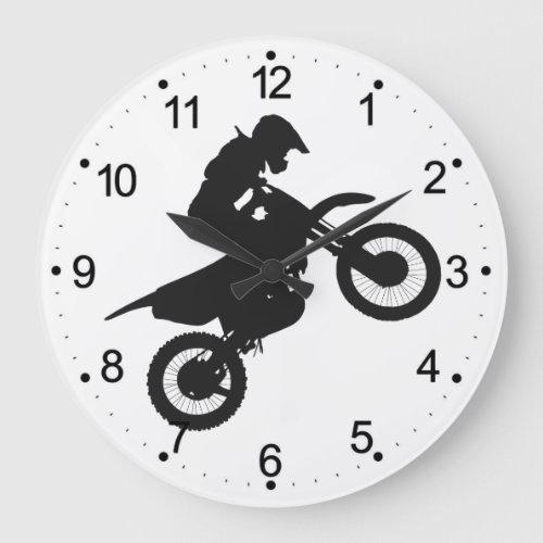 Motocross driver _ Choose background color Large Clock