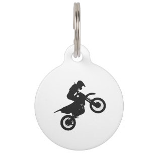 Motocross driver - Choose background color Pet ID Tag
