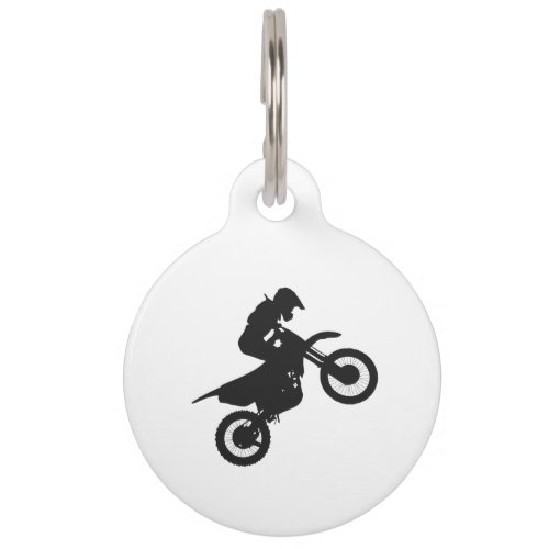 Motocross driver _ Choose background color Pet ID Tag