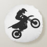 Motocross driver - Choose background color Round Pillow