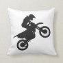 Motocross driver - Choose background color Throw Pillow