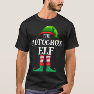 Motocross Elf Matching Family Christmas Pajama T-Shirt