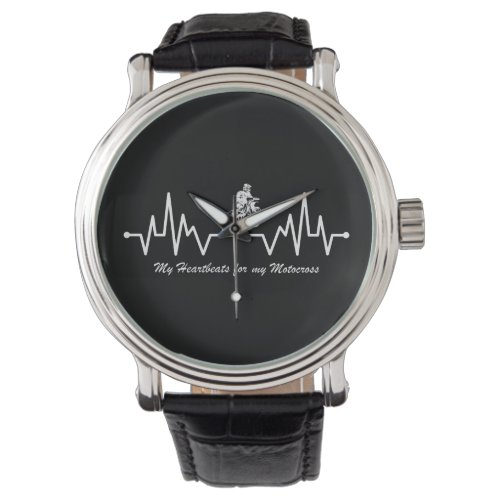 Motocross Enduro Bike Heartbeat with Slogan Watch