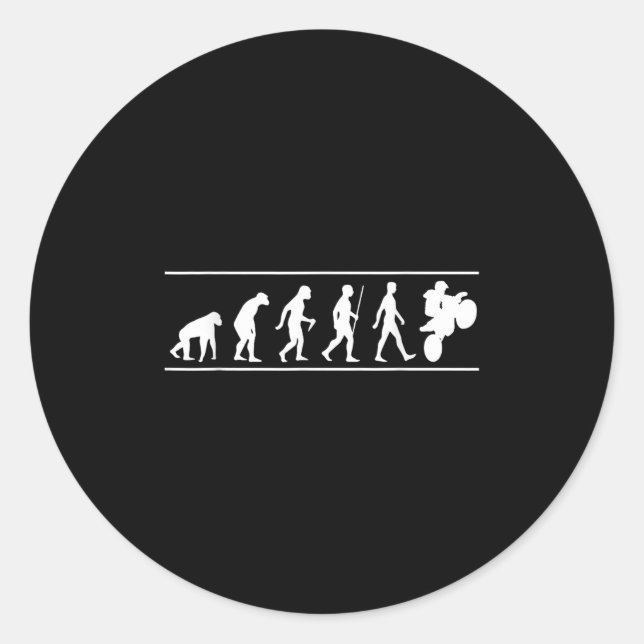Motocross Evolution Dirt Bike Rider Funny  Classic Round Sticker (Front)