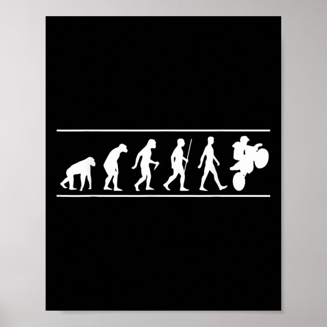 Motocross Evolution Dirt Bike Rider Funny  Poster (Front)