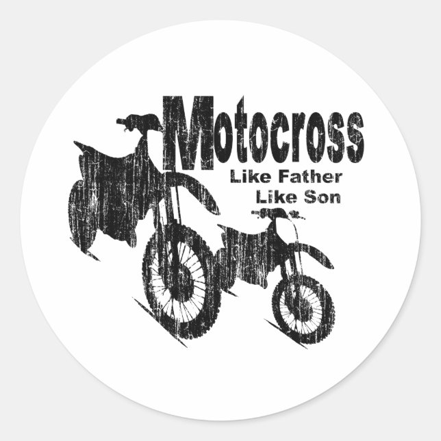 Motocross Father/Son Classic Round Sticker (Front)