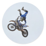 Motocross Flying High Classic Round Sticker