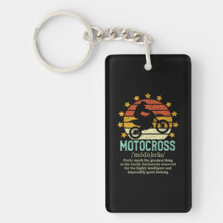 Motocross Funny Fake Definition Dirtbike Rider Keychain