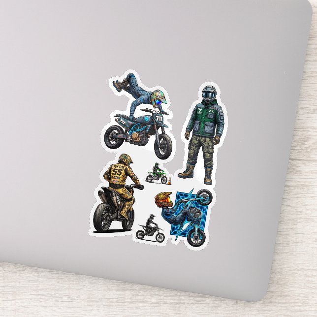 Motocross Futuristic Supermoto Techwear Sticker (Detail)