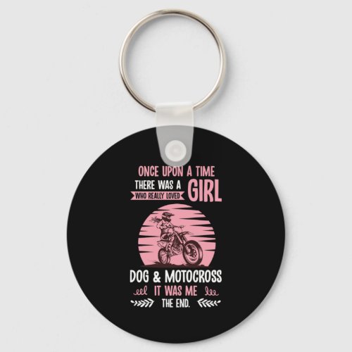 Motocross Girl Dog Owner Dog Mama Motorcycle Gift Keychain