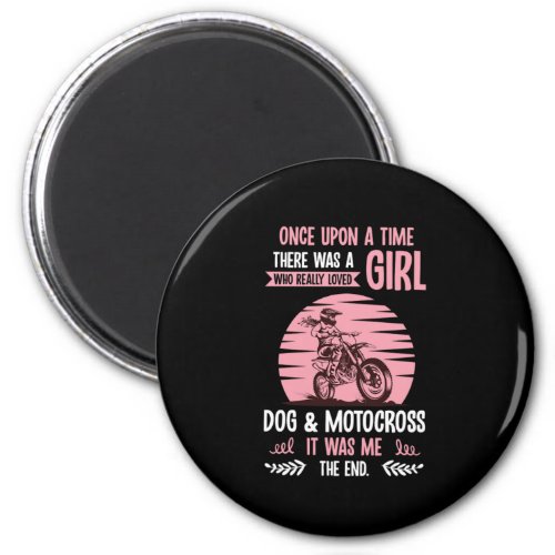 Motocross Girl Dog Owner Dog Mama Motorcycle Gift Magnet
