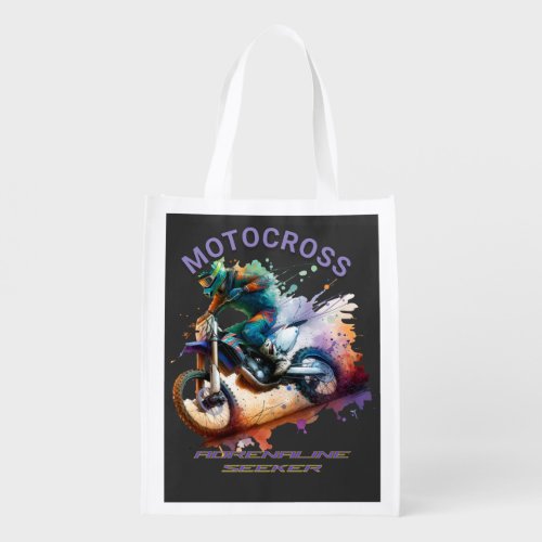 motocross  grocery bag