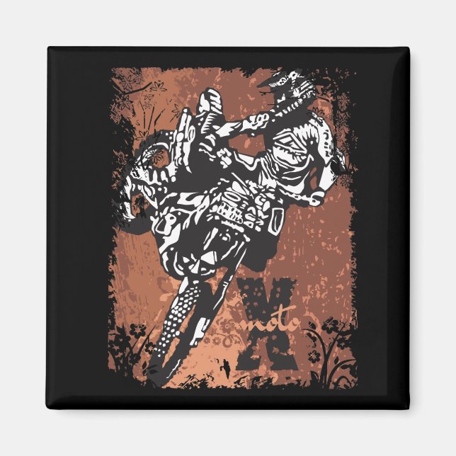 Motocross Grunge Magnet (Front)