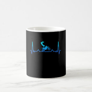 Motocross Heartbeat Motorcycle Biker Dad Coffee Mug