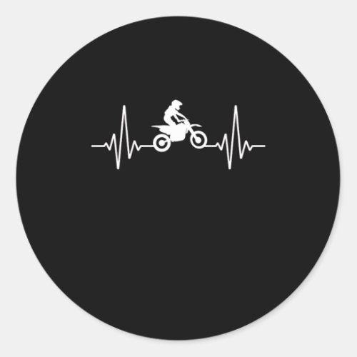 Motocross Heartbeat Motorcycle Dirt Bike Biker Gif Classic Round Sticker