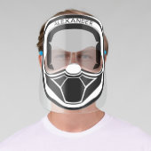 Motocross Helmet Black White Monogrammed Face Shield (Insitu)