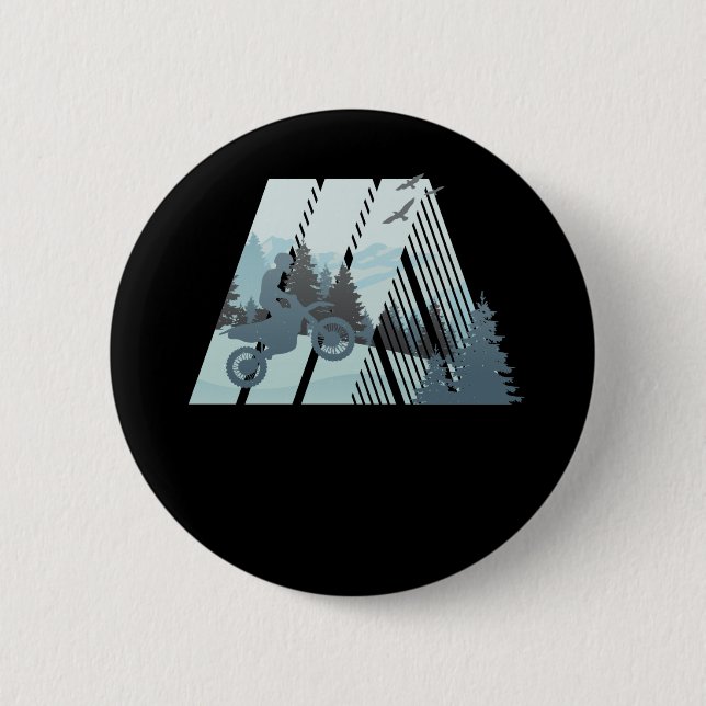 Motocross in beautiful nature button (Front)