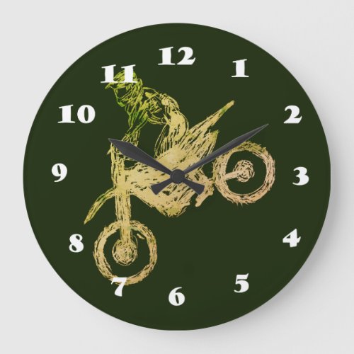 Motocross Large Clock