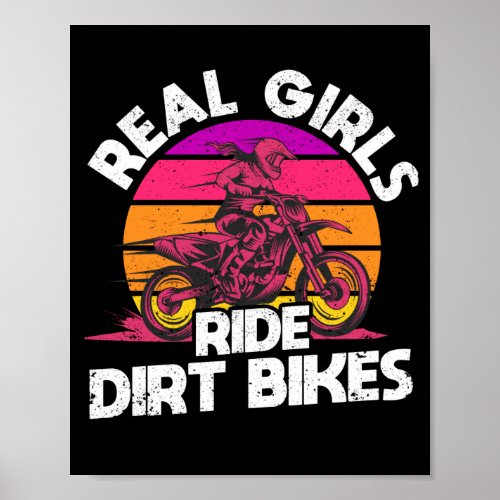 Motocross Lovers Racing Bikers Real Girls Ride Poster