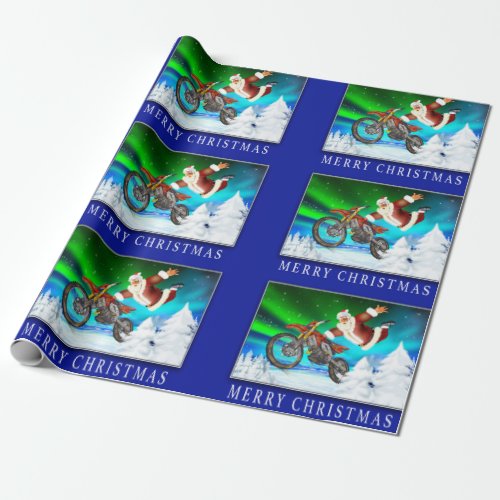 Motocross Merry Christmas Wrapping Paper