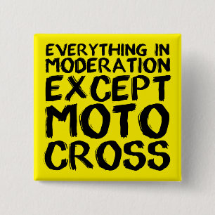 Motocross Moderation Funny Dirt Bike Button Badge
