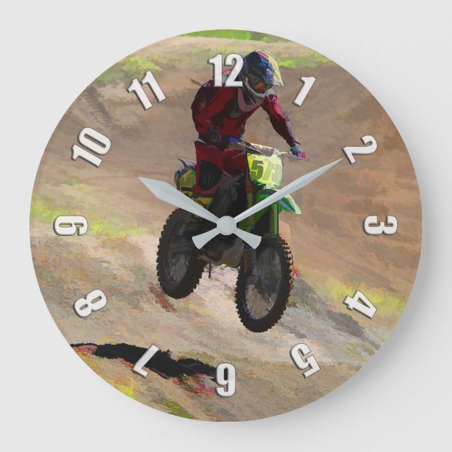 Motocross Mogul - Motocross Racer Large Clock (Front)