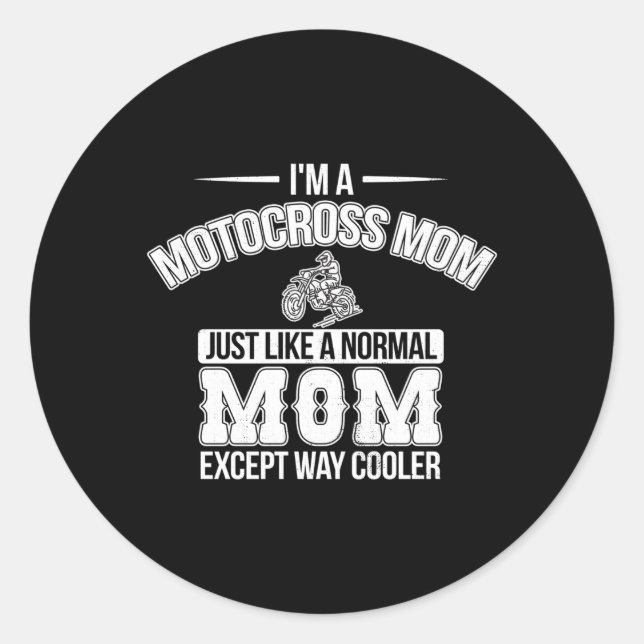 Motocross Mom Dirt Bike Racing Braap Mama Classic Round Sticker (Front)