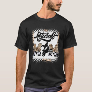 Motocross Mom Leopard Bleached Graphic Mom T-Shirt