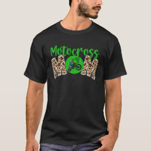 Motocross Mom Leopard Print Cute Mother s Day Spor T-Shirt